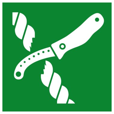 Liferaft Bıçak Sembol İşareti, Vektör İllüzyonu, Beyaz Arkaplan Etiketinde İzole EPS10. 