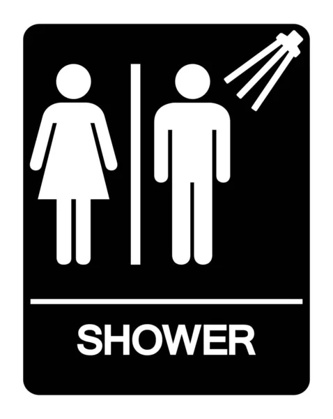 Restroom Shower Symbol Sign Vector Illustration Isolate White Background Label — Stock Vector