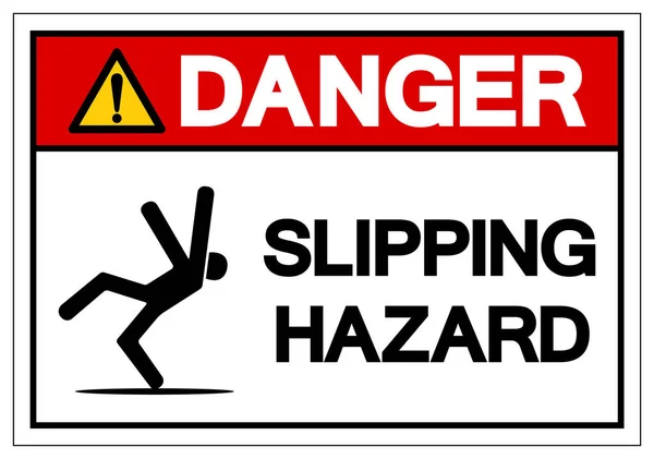 2009 Danger Slipping Hazard Symbol Vector Illustration Isolated White Background — 스톡 벡터