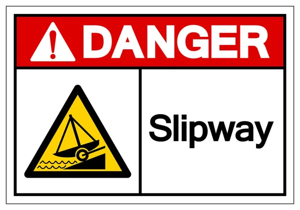 2009 Danger Slipway Symbol Vector Illustration Isolated White Background Label — 스톡 벡터