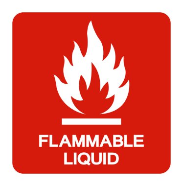 Yanıcı Sıvı Sembol İşareti, Vektör İllüstrasyonu, Beyaz Arkaplan Etiketinde İzolasyon. EPS10  
