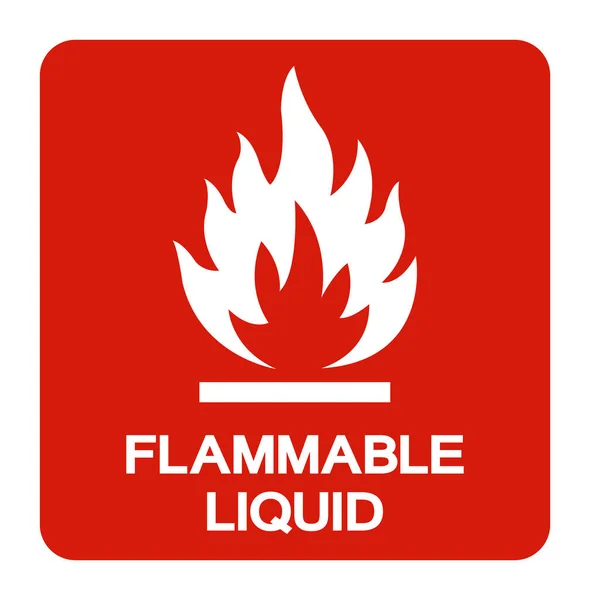 Łatwopalne Liquid Symbol Znak Ilustracja Wektora Izolacja Białym Tle Etykiety — Wektor stockowy