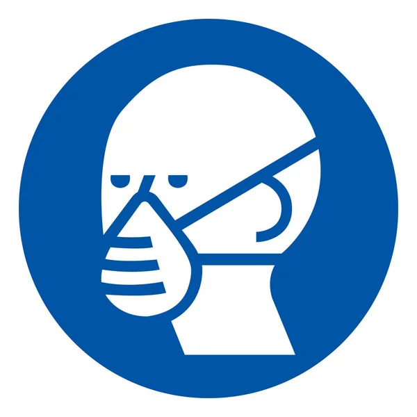 Signe Symbole Masque Usure Illustration Vectorielle Isoler Sur Étiquette Blanche — Image vectorielle