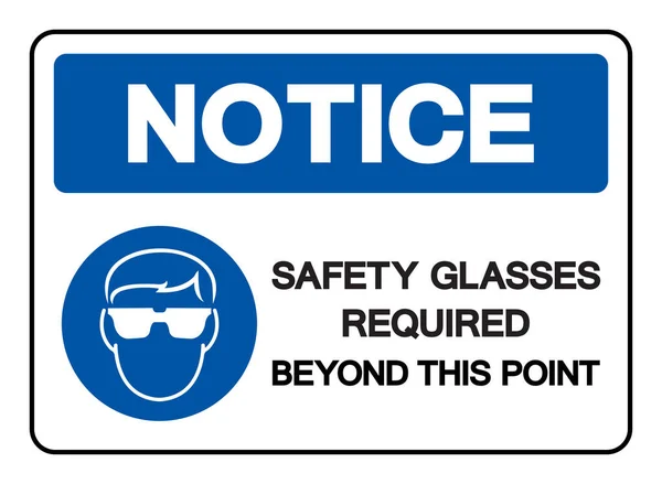 2015 See Safety Glasses Required Point Symbol Sign Vector Illustration — 스톡 벡터