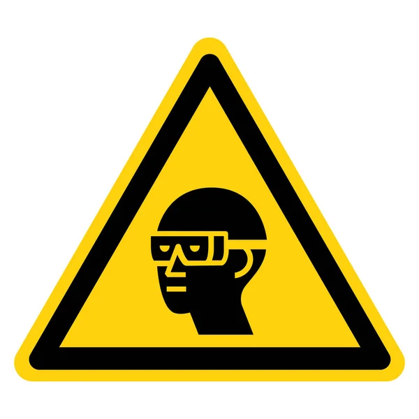 Aviso Use Sinal Químico Símbolo Dos Óculos Ilustração Vetor Isolar — Vetor de Stock