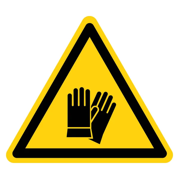 2010 Warning Wear Safety Gloves Symbol Sign Vector Illustration Isolate — 스톡 벡터