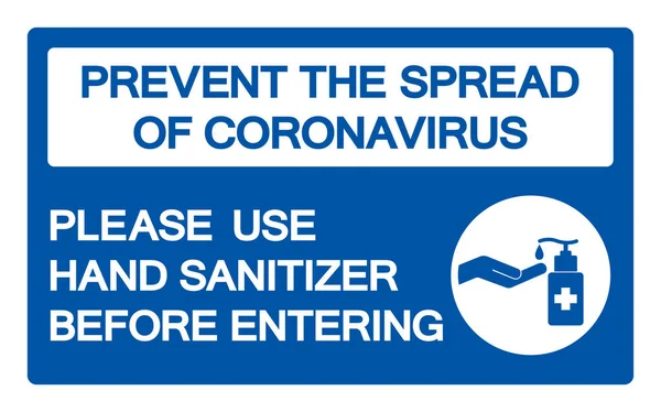 Evite Propagación Del Coronavirus Utilice Por Favor Desinfectante Mano Befor — Archivo Imágenes Vectoriales