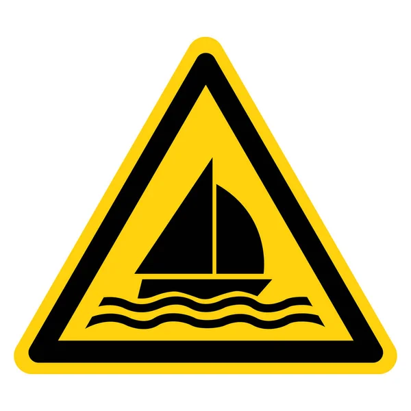 Warning Sailing Area Symbol Sign Vector Illustration Isolate White Background — Stock Vector