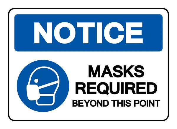 Observe Máscara Requerida Más Allá Este Signo Símbolo Punto Ilustración — Vector de stock