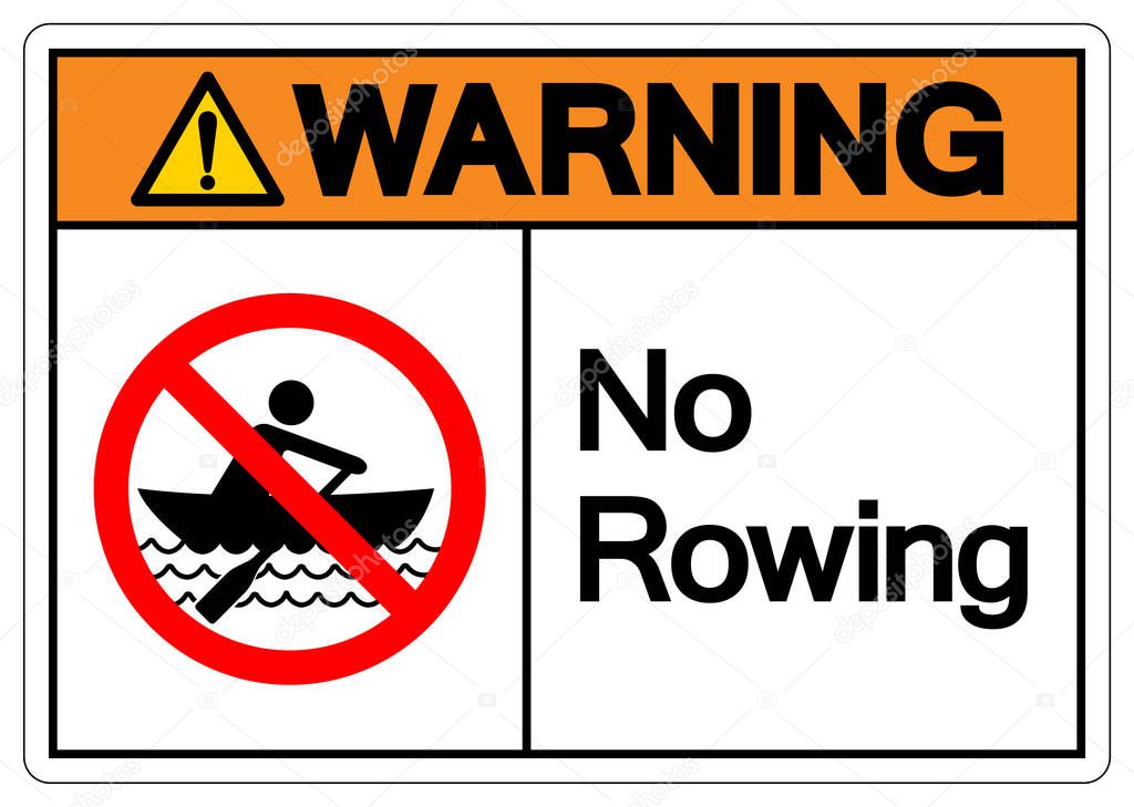 Warning No Rowing Symbol Sign, Vector Illustration, Isolate On White Background Label. EPS10 