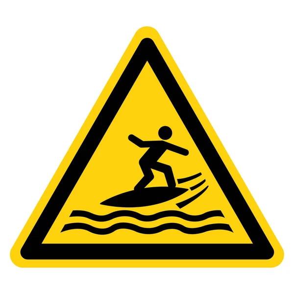 Aviso Sinal Símbolo Área Surfboarding Ilustração Vetor Isolar Etiqueta Fundo — Vetor de Stock