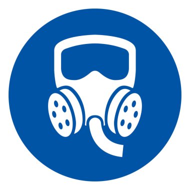 Solunum Koruyucu Sembol İşareti Giyin, Vektör İllüzyonu, Beyaz Arkaplan Etiketinde İzole Edildi. EPS10 