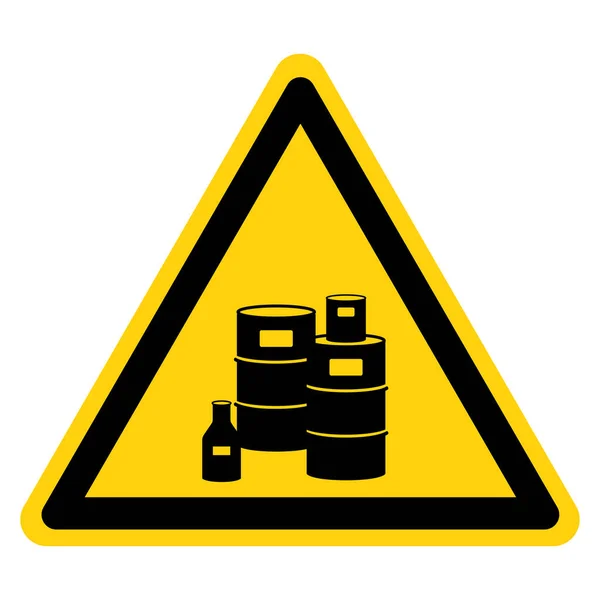 Waarschuwing Symbool Voor Chemische Opslagruimte Vectorafbeelding Geïsoleerd Wit Achtergrondetiket Eps10 — Stockvector
