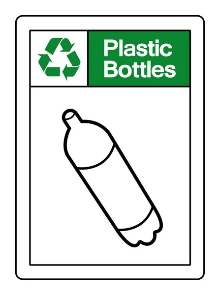 Signe Symbole Recyclage Bouteilles Plastique Illustration Vectorielle Isolement Sur Étiquette — Image vectorielle