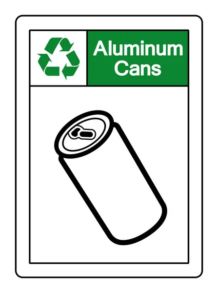 Aluminium Blikken Recycle Symbool Sign Vector Illustratie Isoleer Witte Achtergrond — Stockvector