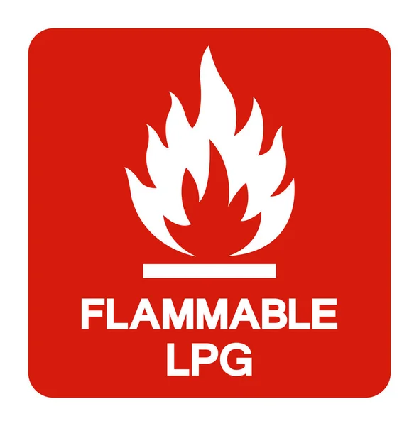 Flammable Lpg Symbol Sign Vector Illustration Isolate White Background Label — Stock Vector