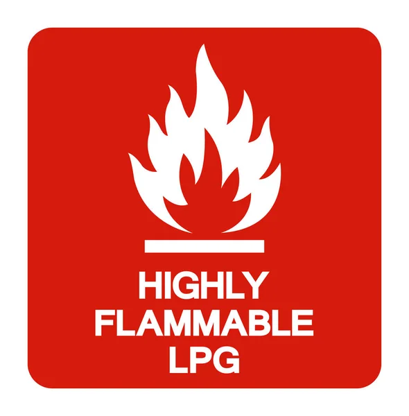 Highly Flammable Lpg Symbol Sign Vector Illustration Isolate White Background — Stock Vector