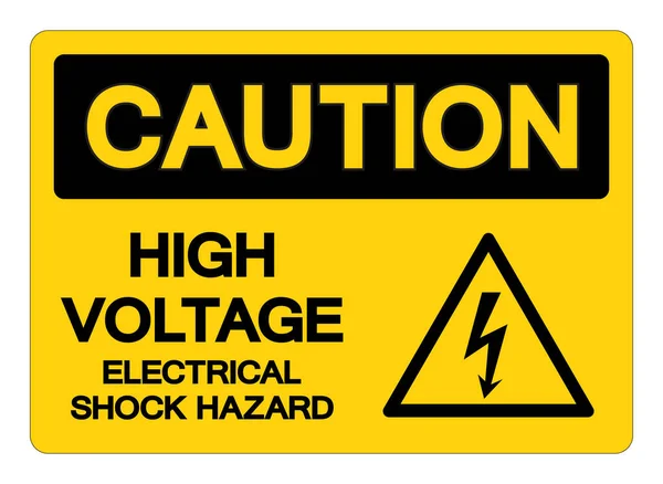 Segnale Pericolo Scossa Elettrica Alta Tensione Cautela Illustrazione Vettoriale Isolato — Vettoriale Stock