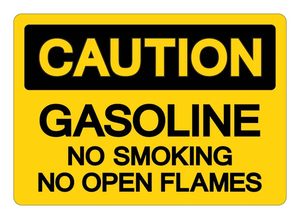 Precaución Gasolina Fumar Hay Signos Símbolo Llamas Abiertas Ilustración Vectorial — Vector de stock