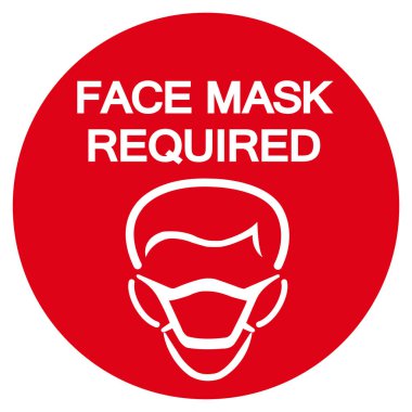 Maske Sembolü İşareti, Vektör İllüzyonu, Beyaz Arkaplan Etiketinde İzole Edilmiş. EPS10  