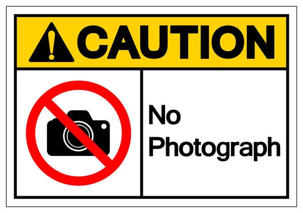 Caution Photograph Symbol Sign Vector Illustration Isolate White Background Label — Stock Vector