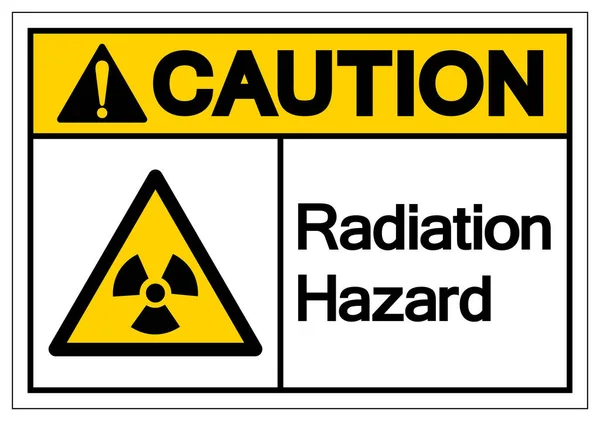 Óvatosság Sugárzás Veszélyességi Jel Vektor Illusztráció Elszigetelt Fehér Háttér Ikon — Stock Vector