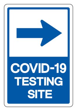 COVID-19 Test Alanı Sembol İşareti, Vektör İllüstrasyonu, Beyaz Arkaplan Etiketi İzolasyonu. EPS10 