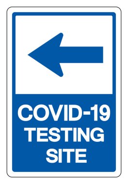 COVID-19 Test Alanı Sembol İşareti, Vektör İllüstrasyonu, Beyaz Arkaplan Etiketi İzolasyonu. EPS10 