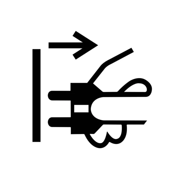 Отключите Розетку Электрической Розетки Черная Иконка Векторная Иллюстрация Изолированные Белом — стоковый вектор