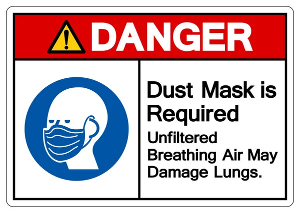 Máscara Polvo Peligro Necesaria Para Respirar Aire Sin Filtrar Puede — Vector de stock