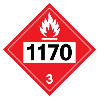 Etil Alkol Etanol UN1170 Sembol İşareti, Vektör İllüstrasyonu, Beyaz Arkaplanda İzolasyon, Etiket .EPS10 