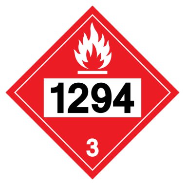 Sınıf 3 Toluen UN1294 Sembol İşareti, Vektör İllüstrasyonu, Beyaz Arkaplanda İzolasyon, Etiket .EPS10 