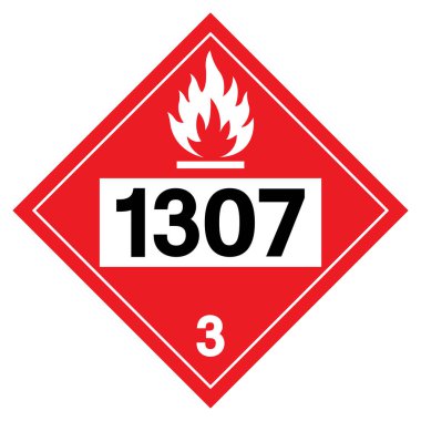 Sınıf 3 Xylenes UN1307 Sembol İşareti, Vektör İllüstrasyonu, Beyaz Arkaplanda İzolasyon, Etiket .EPS10 