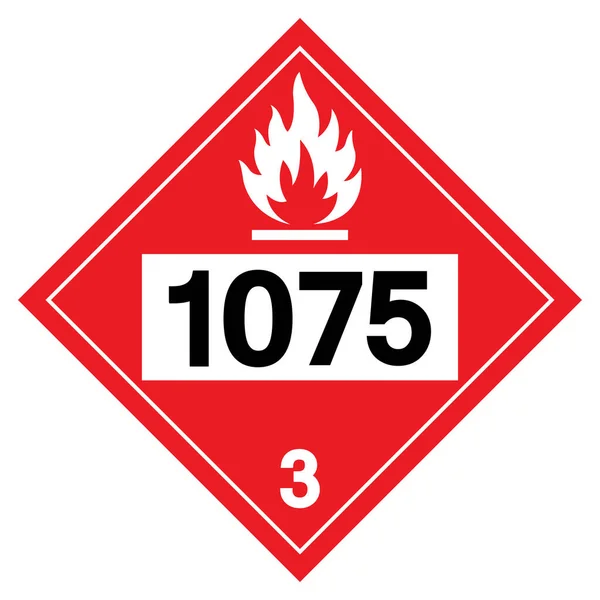Sıvılaştırılmış Petrol Gazı Un1075 Sembol Şareti Vektör Llüstrasyonu Beyaz Arkaplanda — Stok Vektör