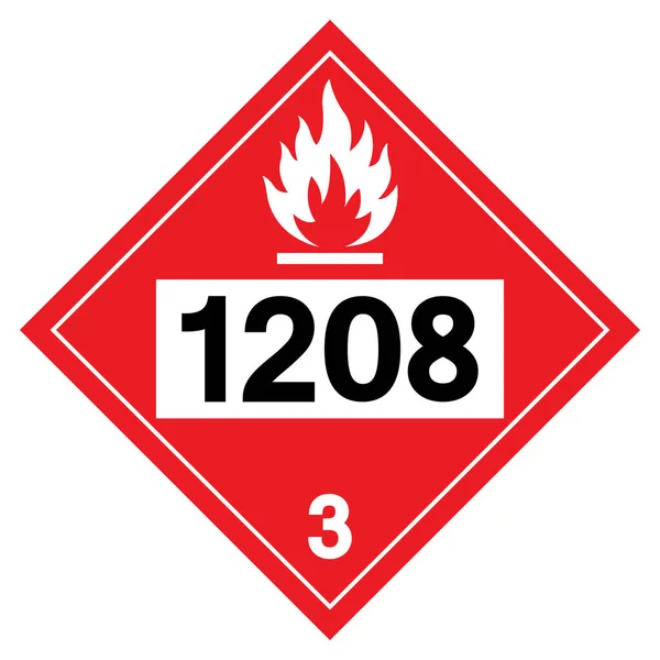 Klasa Heksany Un1208 Symbol Znak Ilustracja Wektora Izolacja Białym Tle — Wektor stockowy