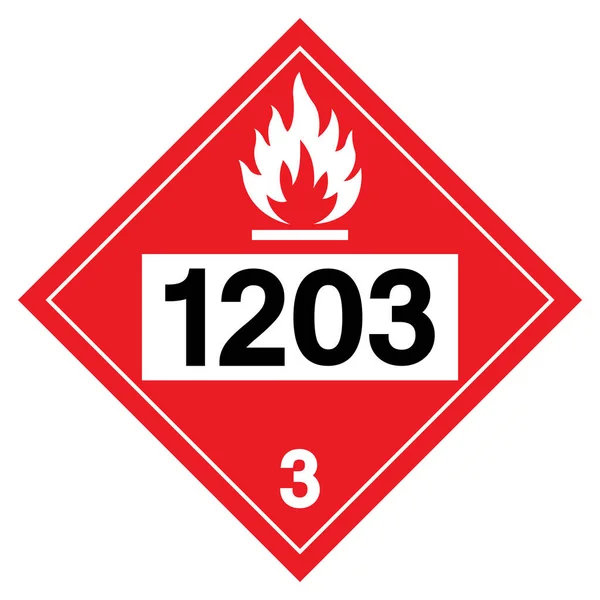 Symbol Klasy Benzyna Un1203 Ilustracja Wektora Izolacja Białym Tle Etykieta — Wektor stockowy