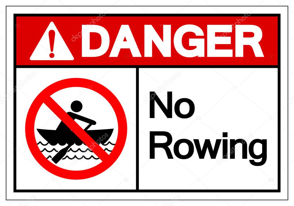 Danger No Rowing Symbol Sign, Vector Illustration, Isolate On White Background Label. EPS10 