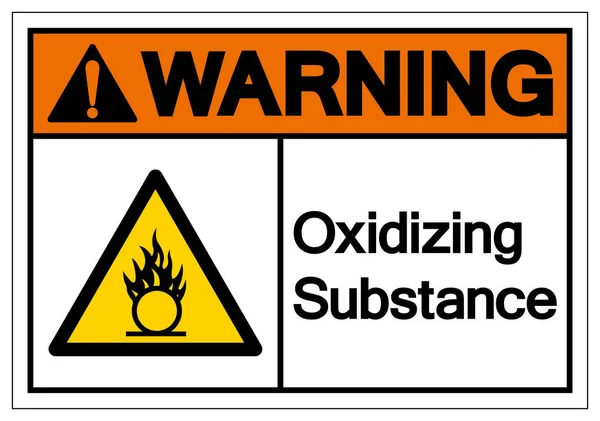 Warnung Oxidierendes Substanzsymbol Vektorillustration Isolat Auf Weißem Hintergrund Etikett Eps10 — Stockvektor