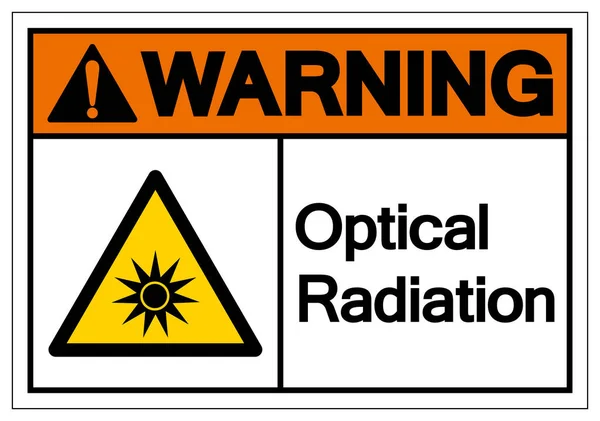 Símbolo Radiación Óptica Advertencia Ilustración Vectorial Aislamiento Etiqueta Fondo Blanco — Archivo Imágenes Vectoriales