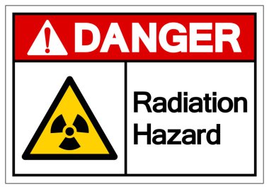 Tehlike Radyasyon Tehlike Sembol İşareti, Vektör İllüzyonu, Beyaz Arkaplan Simgesinde İzole Edilmiş. EPS10 