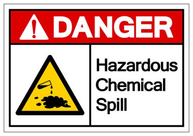 Tehlikeli Kimyasal Kimyasal Dökülme Sembol İşareti, Vektör İllüstrasyonu, Beyaz Arkaplan Etiketinde İzole EPS10 