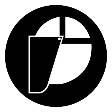 Face Shield Simge İşareti, Vektör İllüstrasyonu, Beyaz Arkaplan Etiketinde İzole EPS10.