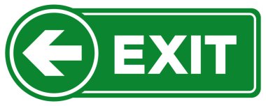 Çıkış Oku Sol Sembol İşareti, Vektör İllüstrasyonu, Beyaz Arkaplan Etiketinde İzole EPS10