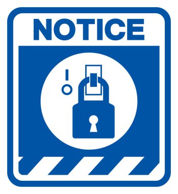 Enerji Devleti Sembol İşaretinde Kilitlenme Bildirisi, Vektör İllüstrasyonu, Beyaz Arkaplan Laboratuvarında İzole Edilmiştir. EPS10