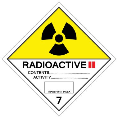 Radyoaktif II Sembol İşareti, Vektör İllüzyonu, Beyaz Arkaplanda İzole EPS10 Etiketi.