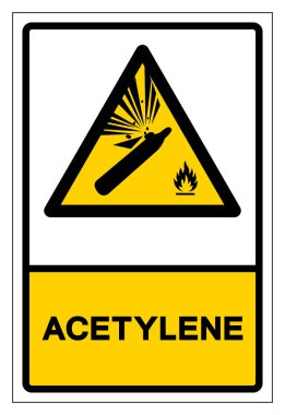 Asetilen Sembol İşareti, Vektör İllüzyonu, Beyaz Arkaplan Etiketinde İzolasyon. EPS10