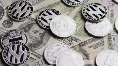 Bitcoins dijital cryptocurrency dönen çekim-Bitcoin Litecoin