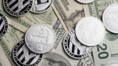 Bitcoins dijital cryptocurrency dönen çekim-Bitcoin Litecoin