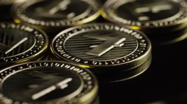 Bitcoins dijital cryptocurrency dönen çekim-Bitcoin Litecoin