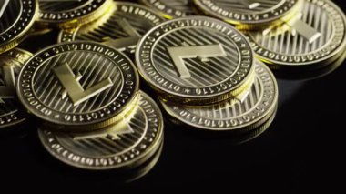 Bitcoins dijital cryptocurrency dönen çekim-Bitcoin Litecoin